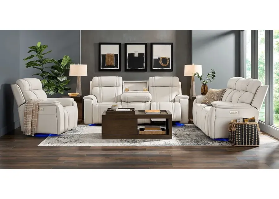 Sound Tech by Shaq Ice Leather 3 Pc Triple Power Reclining Living Room with Audio