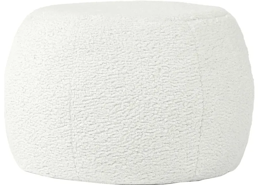 Bansqa I White Shearling Pouf-White