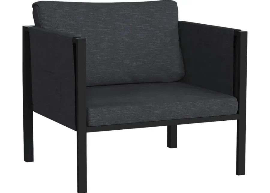 Outdoor Dellanor Charcoal Accent Chair-Charcoal