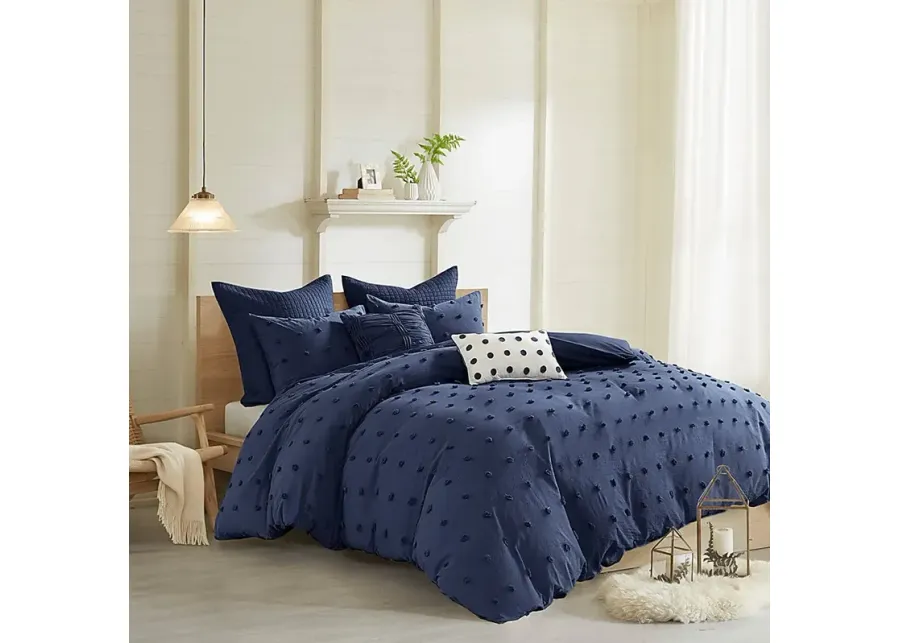 Samorar 7 Pc Blue King/California King Comforter Set-Blue
