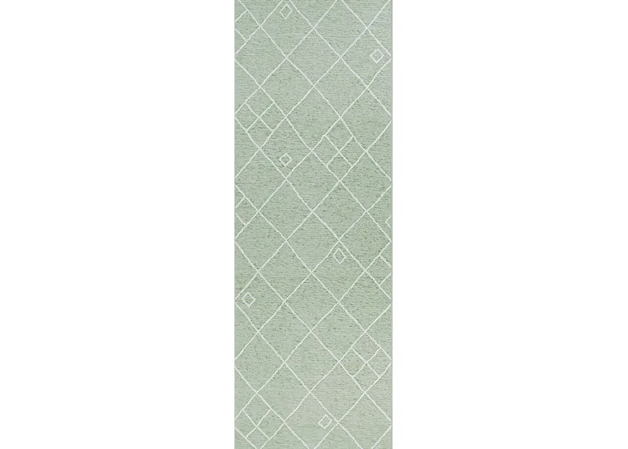 Arvia Green 2'6 x 7'6 Runner Indoor/Outdoor Rug-Green