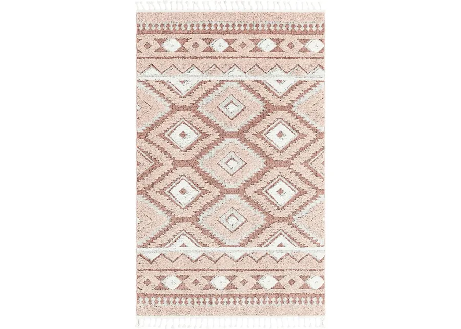 Paari Pink 10' x 14'1 Rug-Pink, White