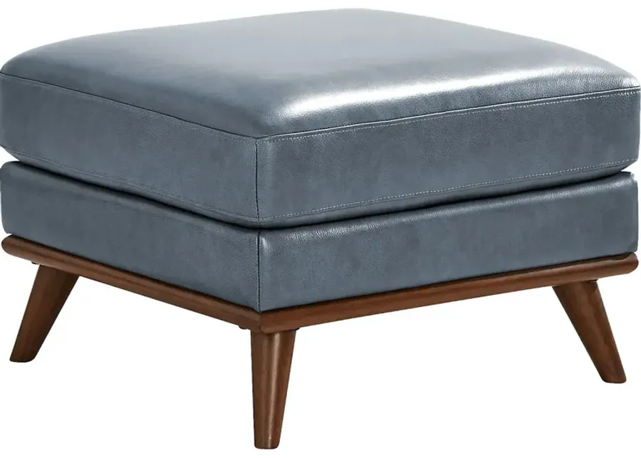 Greyson Blue Leather Ottoman-26