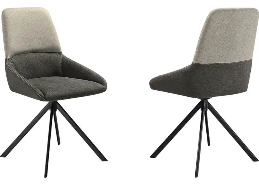 Applepar Gray Side Chair, Set of 2-Gray