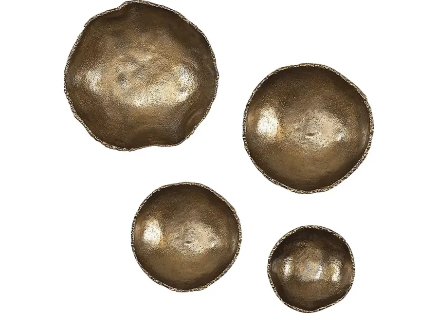 Jousting Brass Wall Art, Set of 4-11