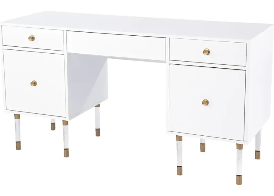 Harrisglen White Desk-White