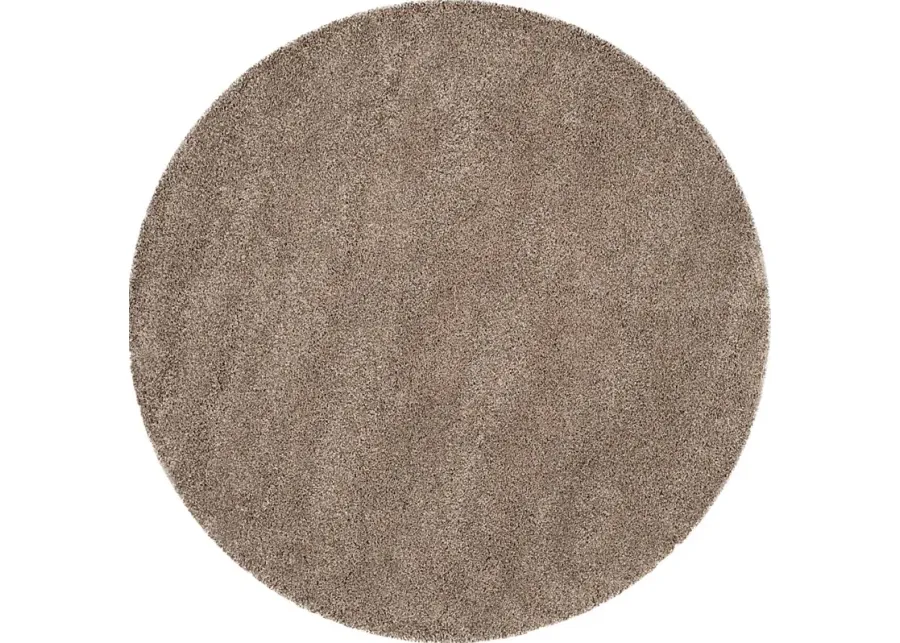 Cleona Taupe 4' Round Rug-Taupe
