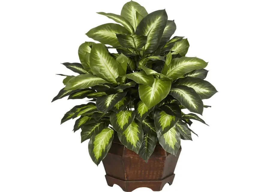 Mellie Green Dieffenbachia Silk Plant-Green
