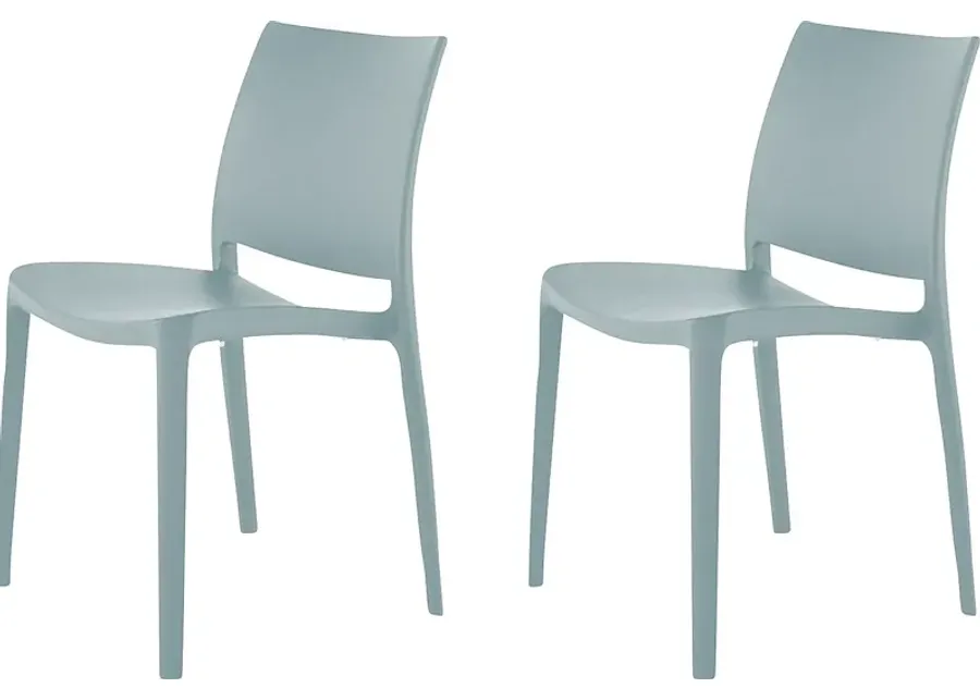 Lagoon Sensilla Light Blue Side Chair, Set of 2-Blue
