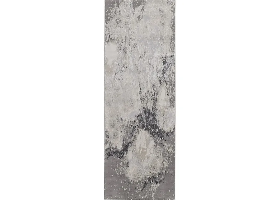 Vaves Gray 2'10 x 7'10 Runner Rug-Gray, Ivory 1 27479-vaves-gray-2-10-x-7-10-runner-rug-gray-ivory-1.webp