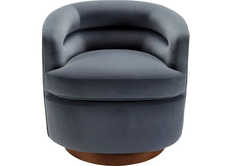 Elegoti Dark Gray Swivel Accent Chair-Dark Gray