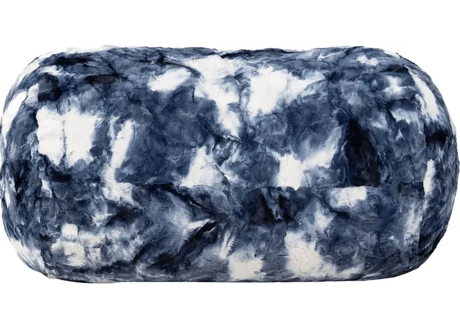 Kids Breun Blue White Bean Bag Lounger-Blue