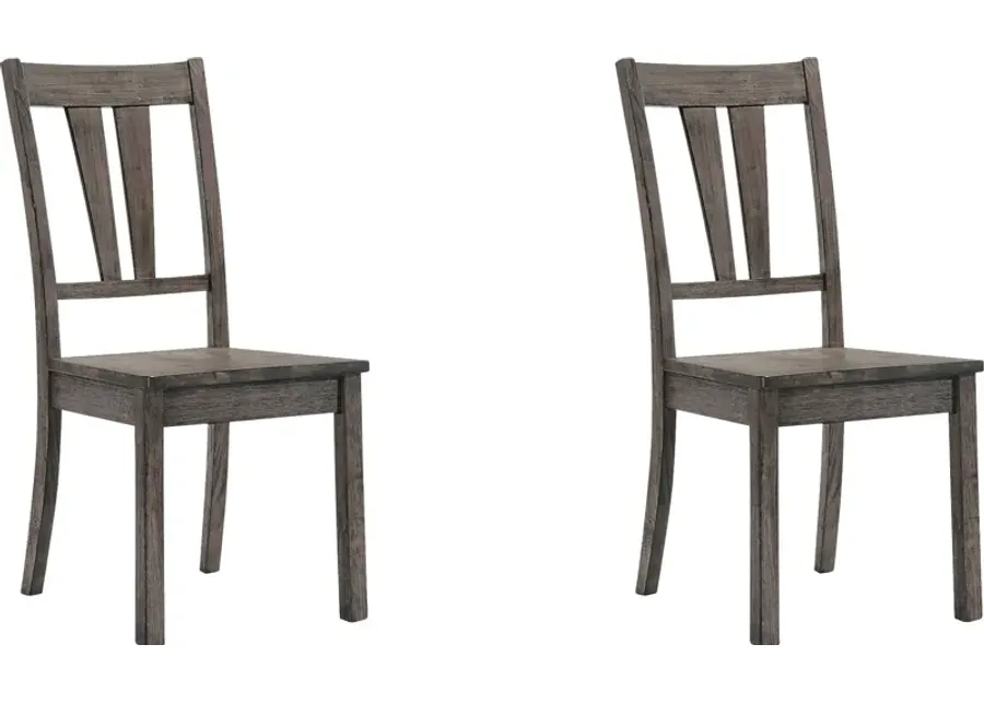 Marcom II Gray Oak Side Chair, Set of 2-Gray