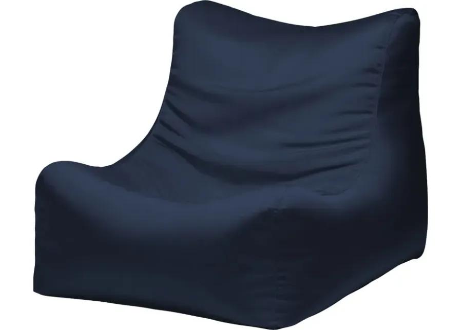 Kids Chatty Garden Navy Indoor/Outdoor Bean Bag Chair-Navy