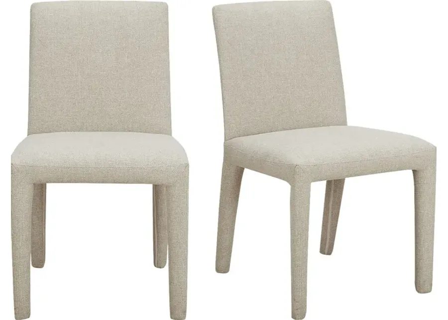 Bana Beige Side Chair, Set of 2-Beige