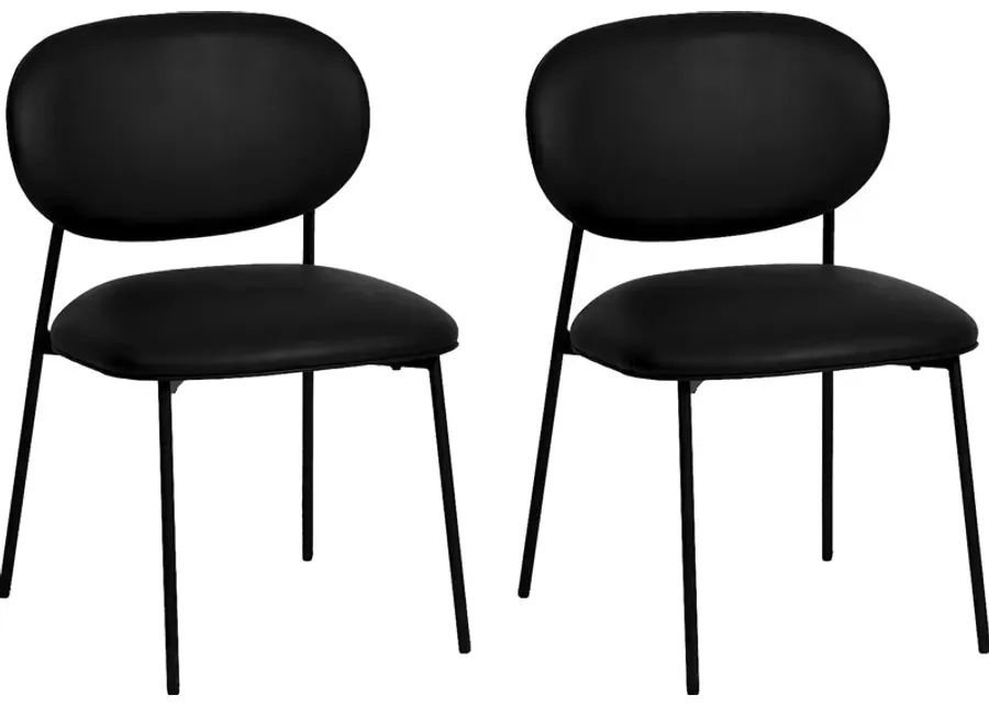 Keloba I Black Side Chair, Set of 2-Black