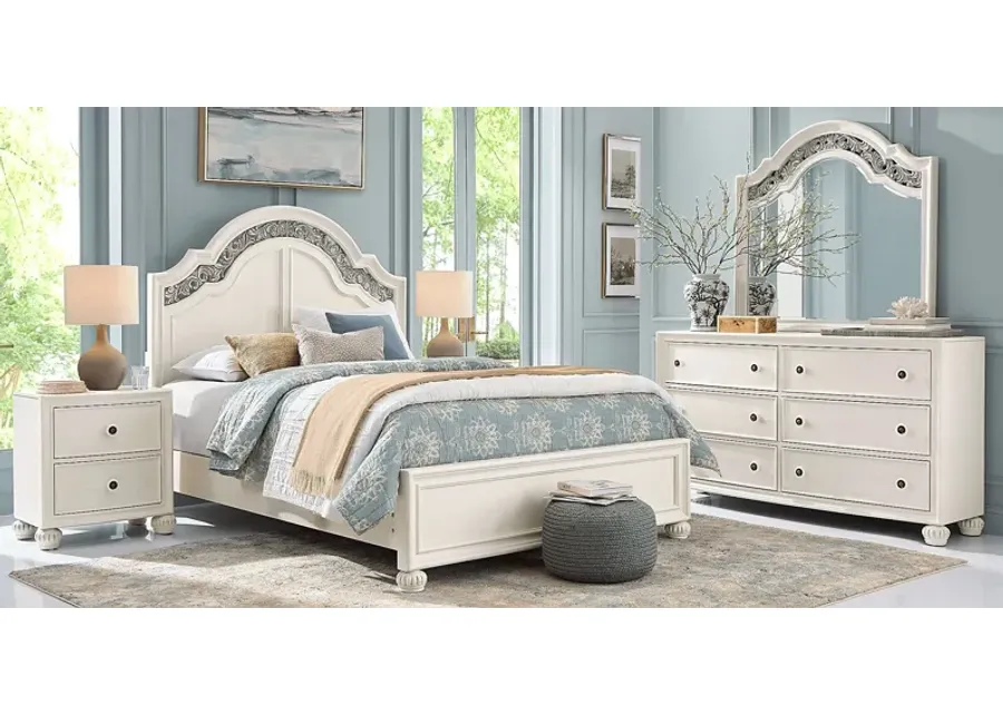 Augustine White 7 Pc King Arched Panel Bedroom