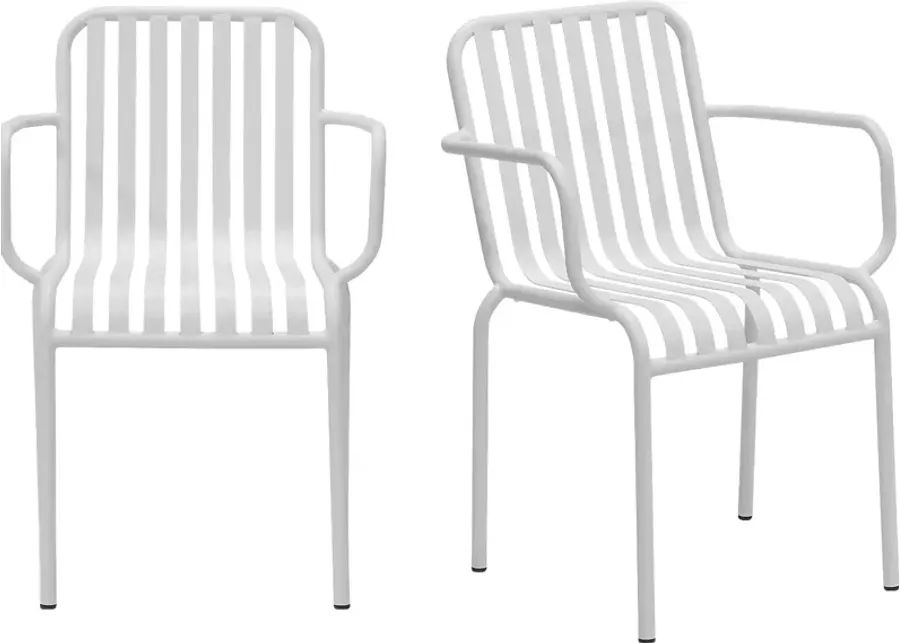 Outdoor Ischia II White Arm Chair, Set of 2-White