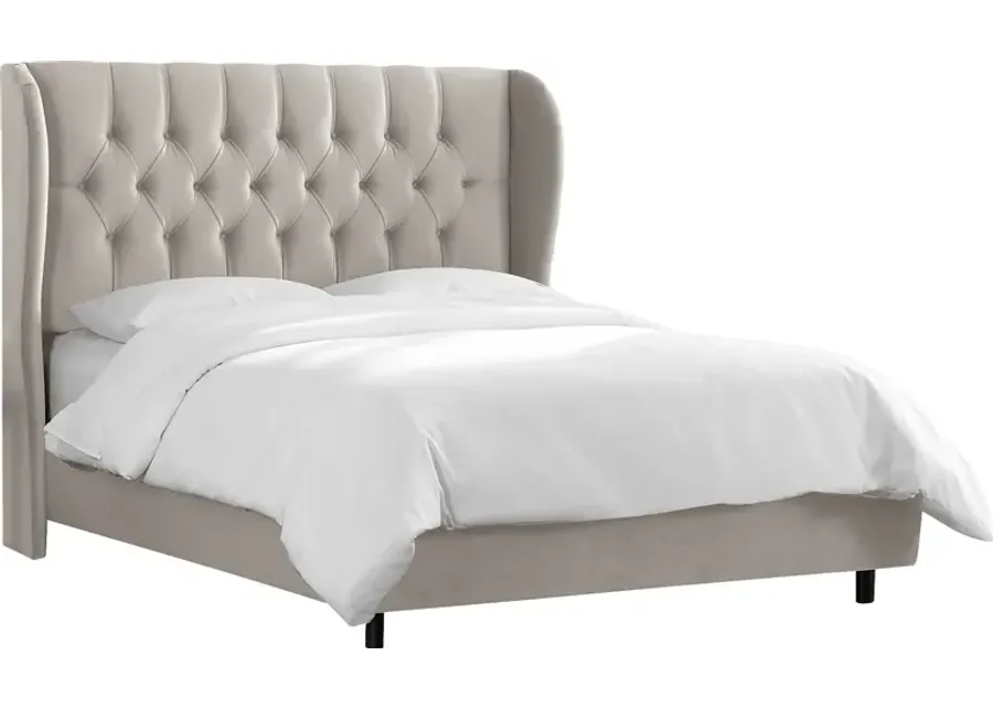 Whitmere Light Gray Queen Bed-Gray