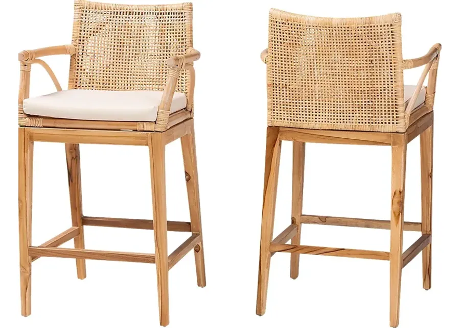 Fortenberry Brown Counter Stool, Set of 2-Brown