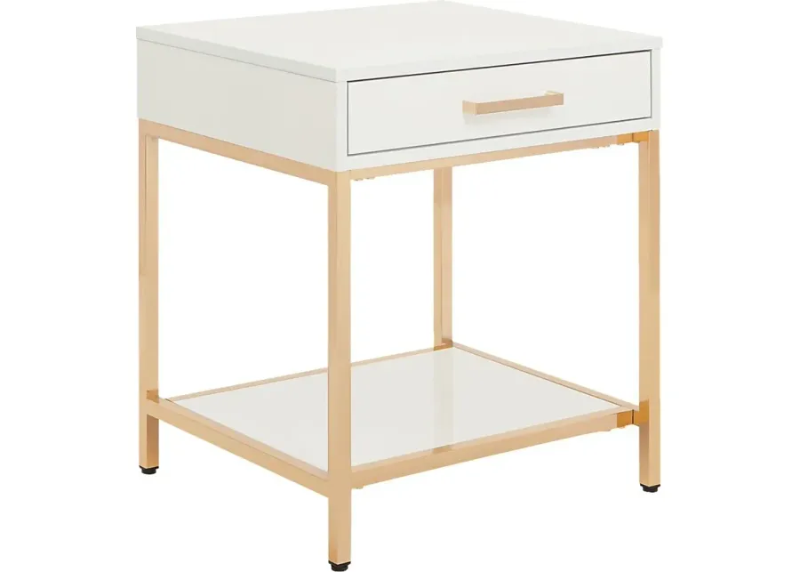 Altrissa White End Table-White