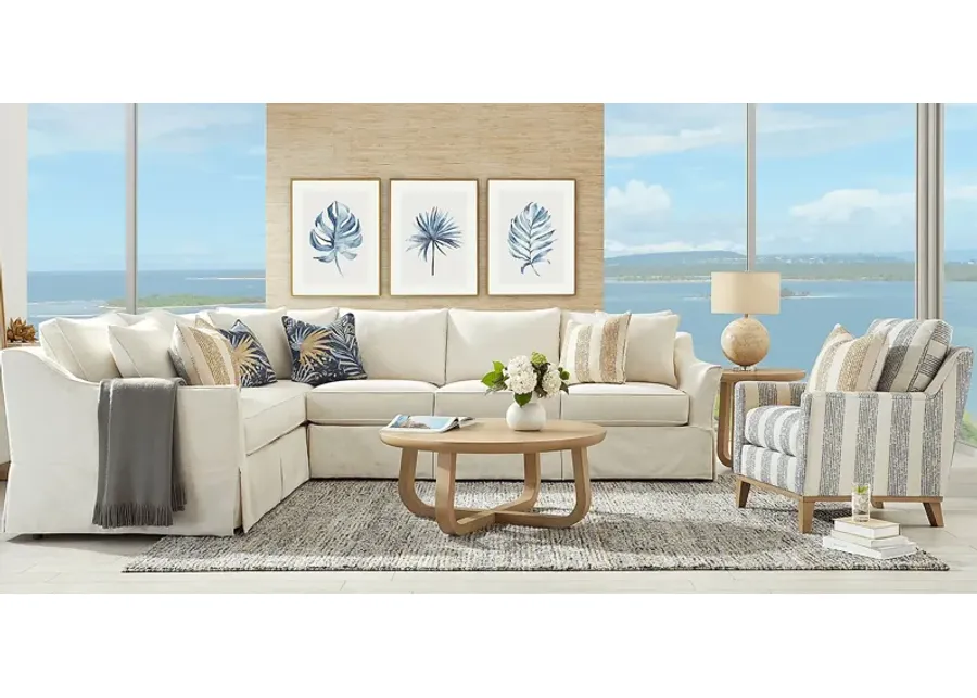 Pacific Grove White Slipcover 2 Pc Gel Foam Sleeper Sectional-134.75