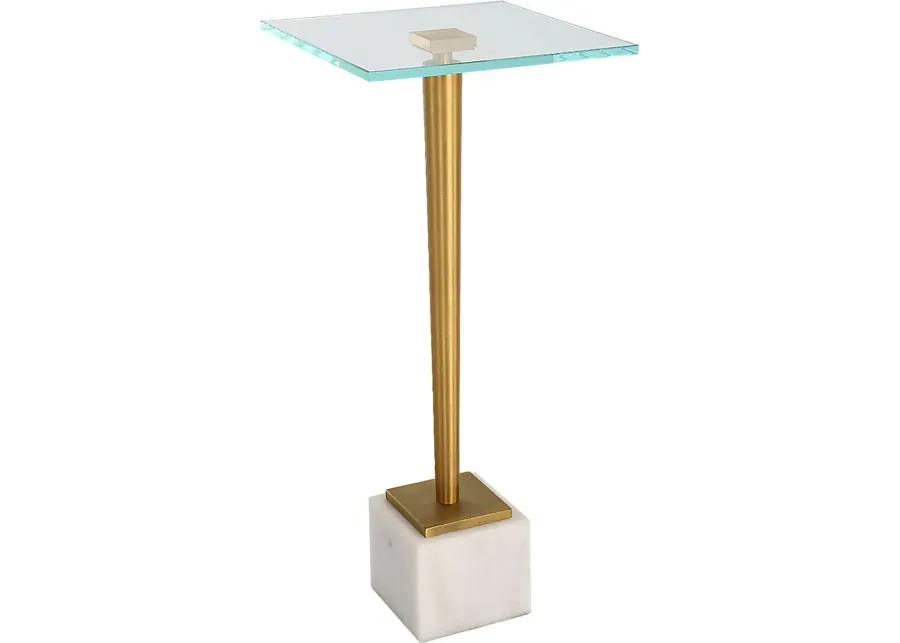 Danom White Accent Table-White