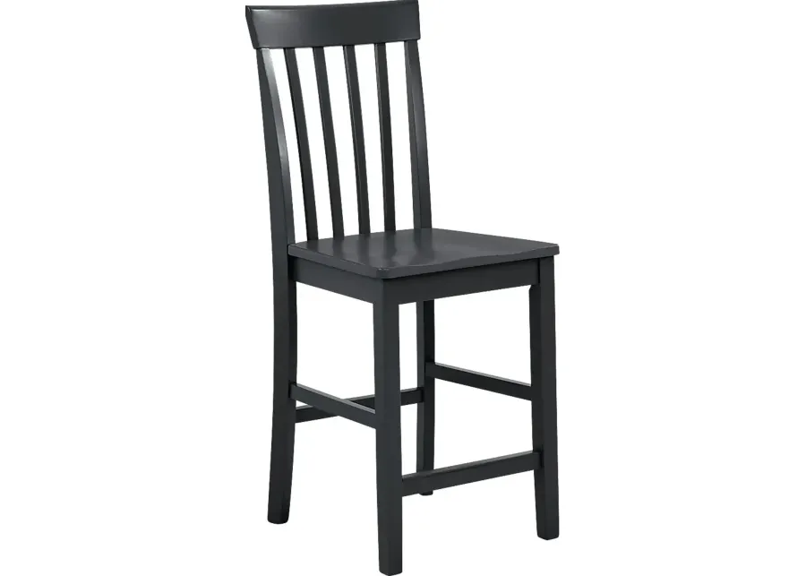 Concord Black Counter Height Slat Back Stool-17.25
