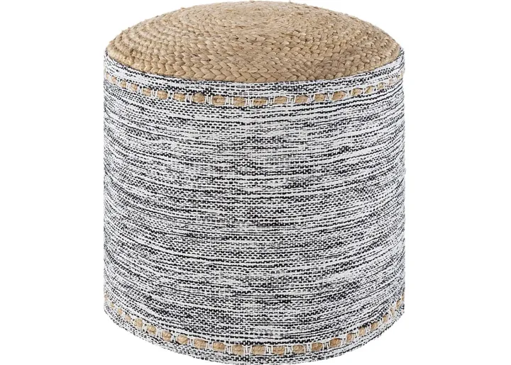 Adamede Black Ottoman-Black