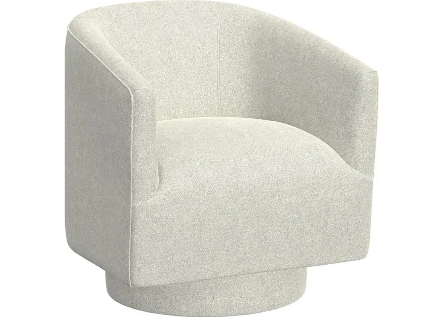 Lukirks White Swivel Accent Chair-White