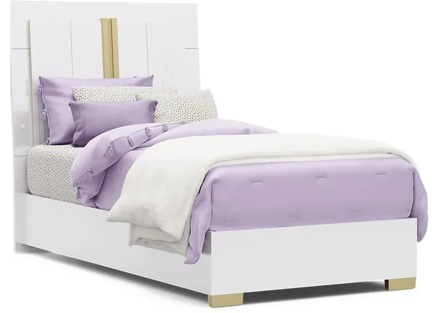 Kids Valentina White Twin Sleigh Bed-43.62
