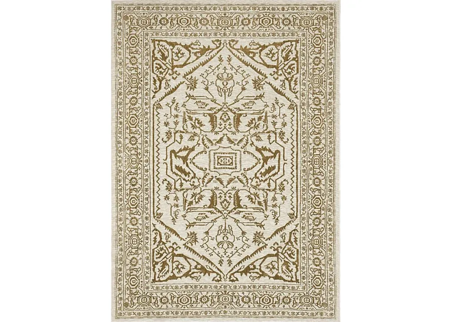 Bennu Ivory 6'7 x 9'6 Rug-Gold, Ivory