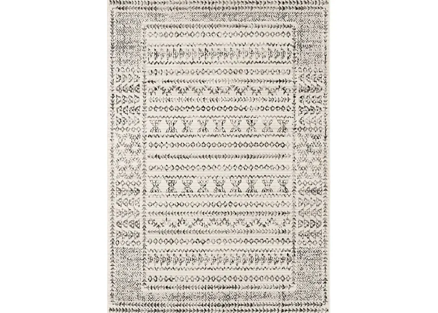 Spofford III Black 4'3 x 5'7 Rug-Black, Off-White