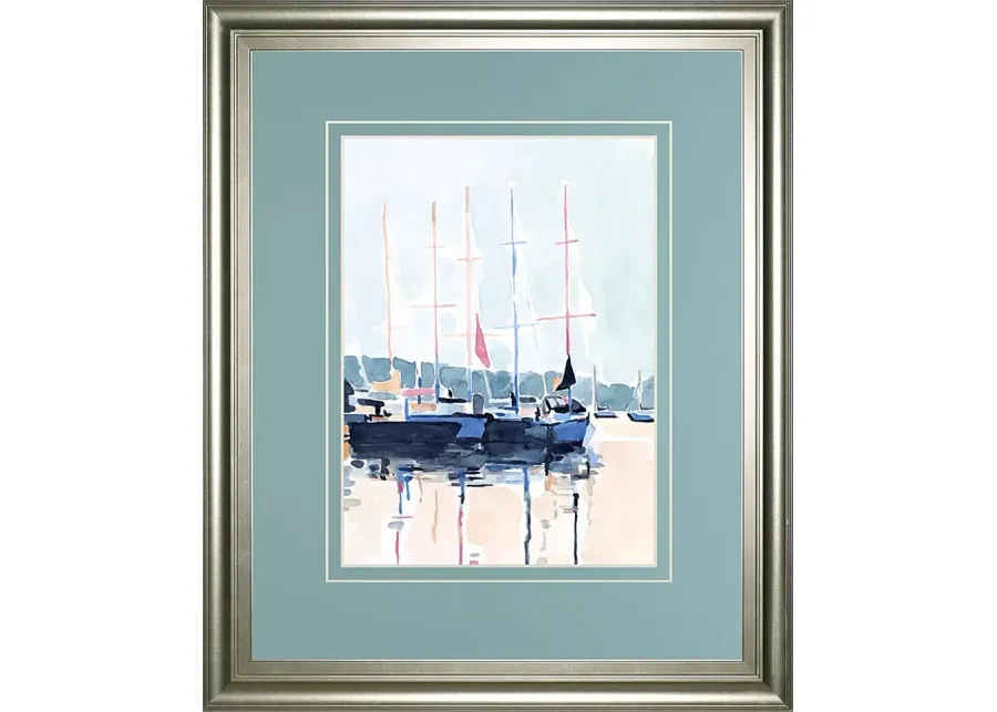 Viente Blue Framed Wall Art-Blue
