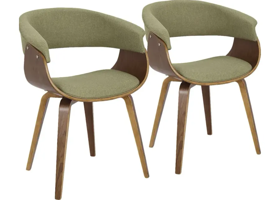 Kahmiel I Green Arm Chair, Set of 2-Green