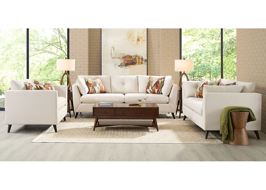 Copenhagen Ivory 7 Pc Living Room with Gel Foam Sleeper Sofa