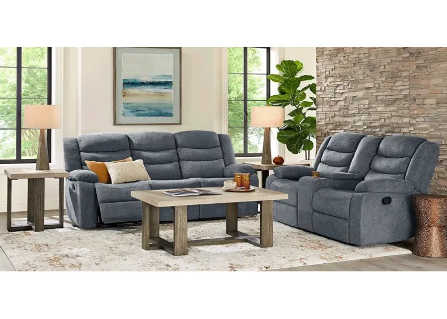 Swansea Blue 2 Pc Reclining Living Room