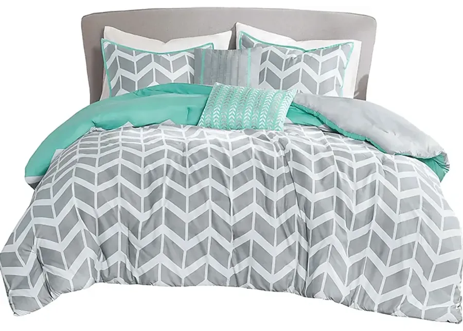 Geany Blue King Comforter Set-Blue