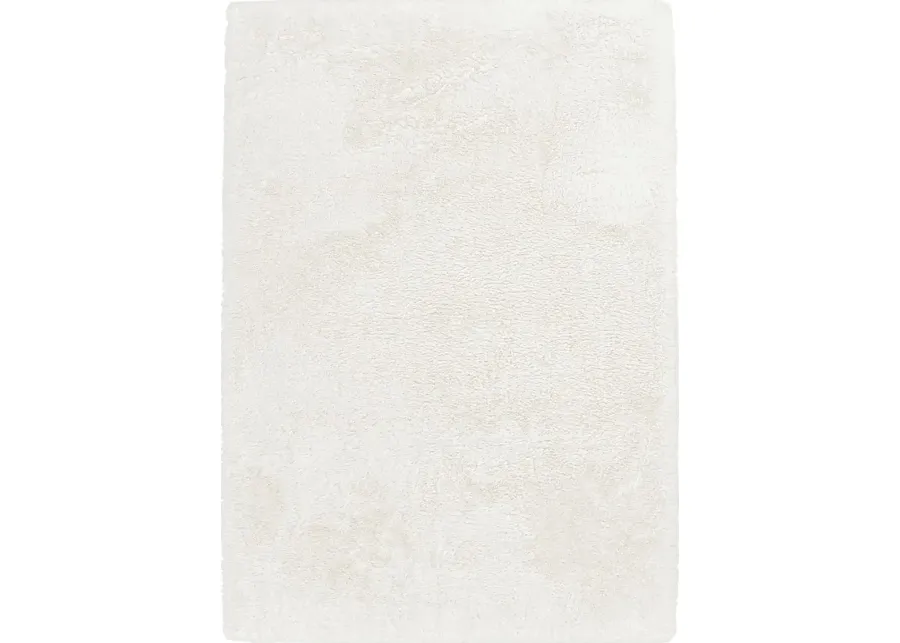 Faux Rabbit Minky Ivory 7'6 x 9'6 Rug-90