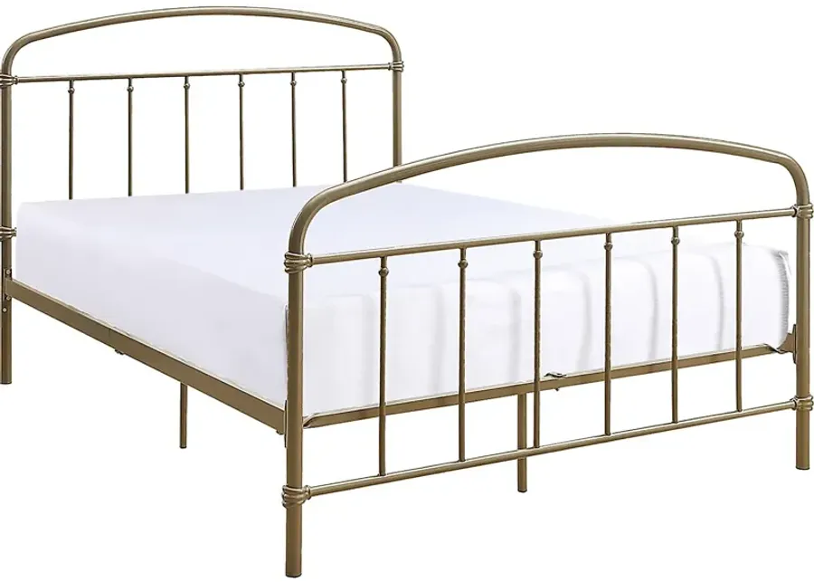 Airymont Gold Full Platform Bed-Gold