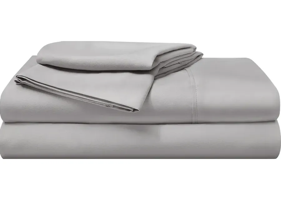 Bedgear Basic Light Gray 3 Pc Twin Bed Sheet Set-Light Gray