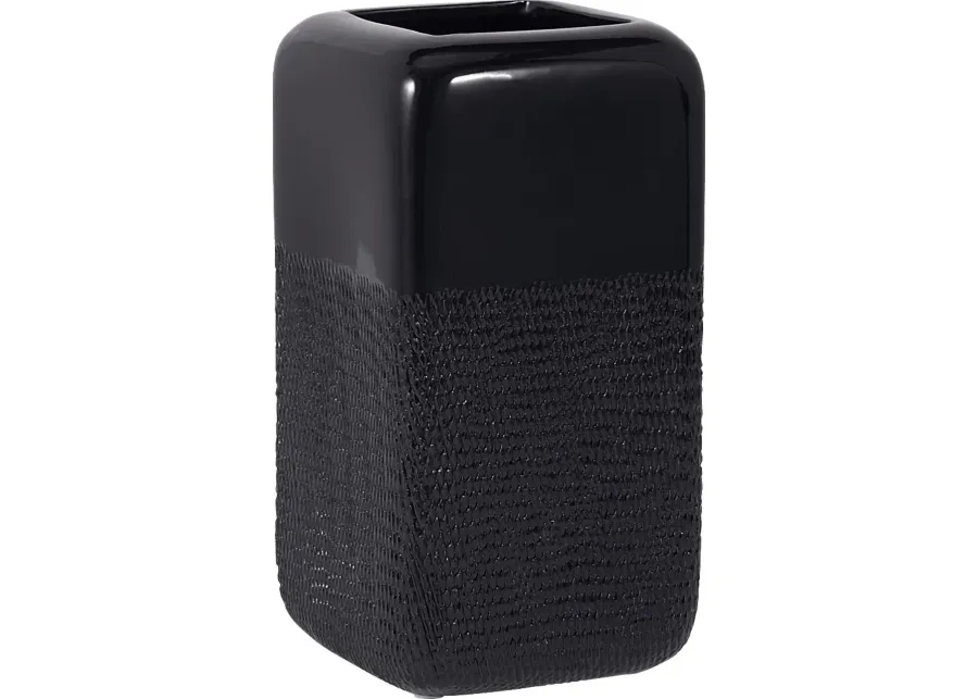 Cecala Black 10 in. Vase-Black