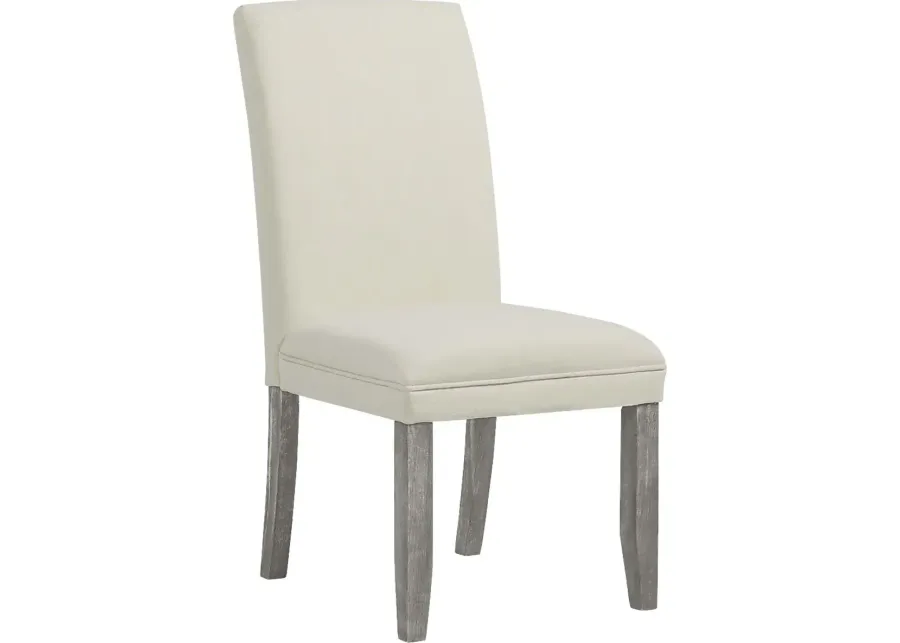 Tulip White Side Chair with Gray Legs-19.3