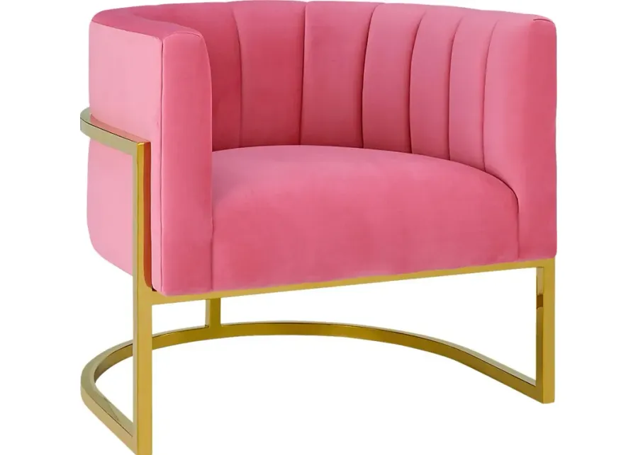 Maggie Lane I Pink Rose Accent Chair-Pink Rose