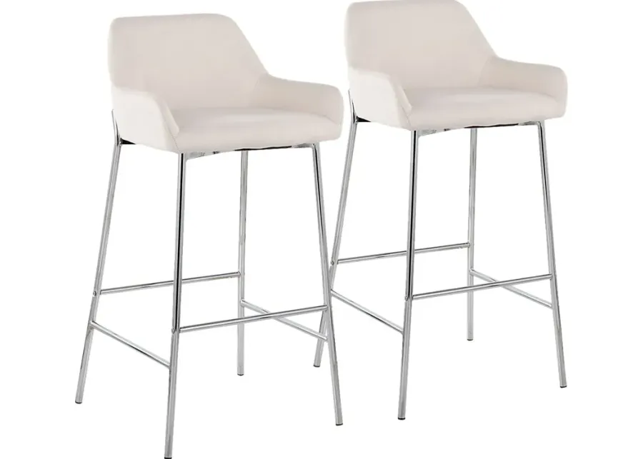 Rimcrest III Cream Barstool Set of 2-Cream