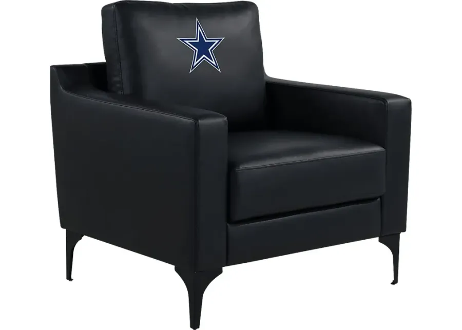 Dallas Cowboys Black Accent Chair-Black