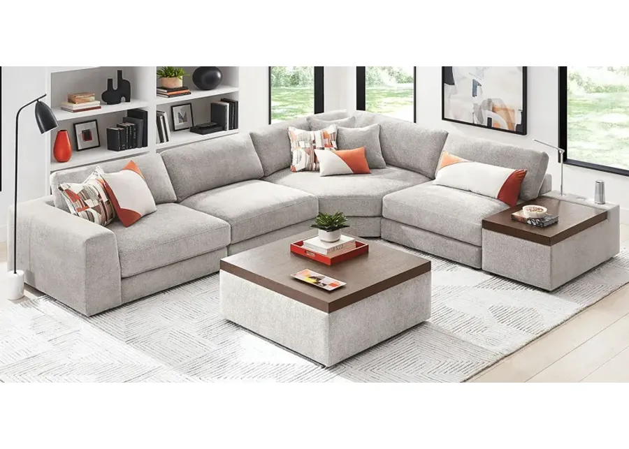 Gray 5 Pc ModularThree with Media Console-158.5