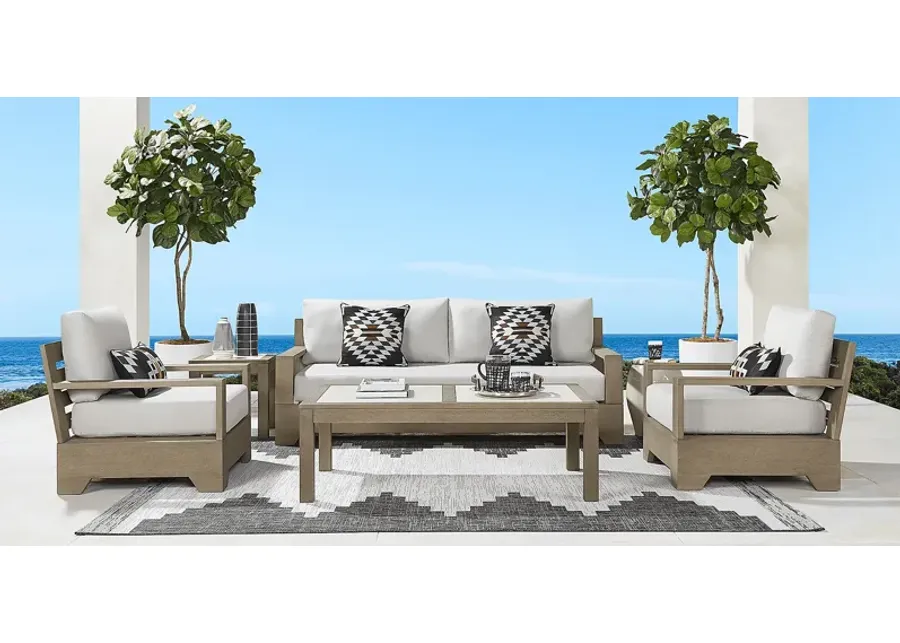 Lake Tahoe Gray 3 Pc Outdoor Seating Set with Seagull Cushions