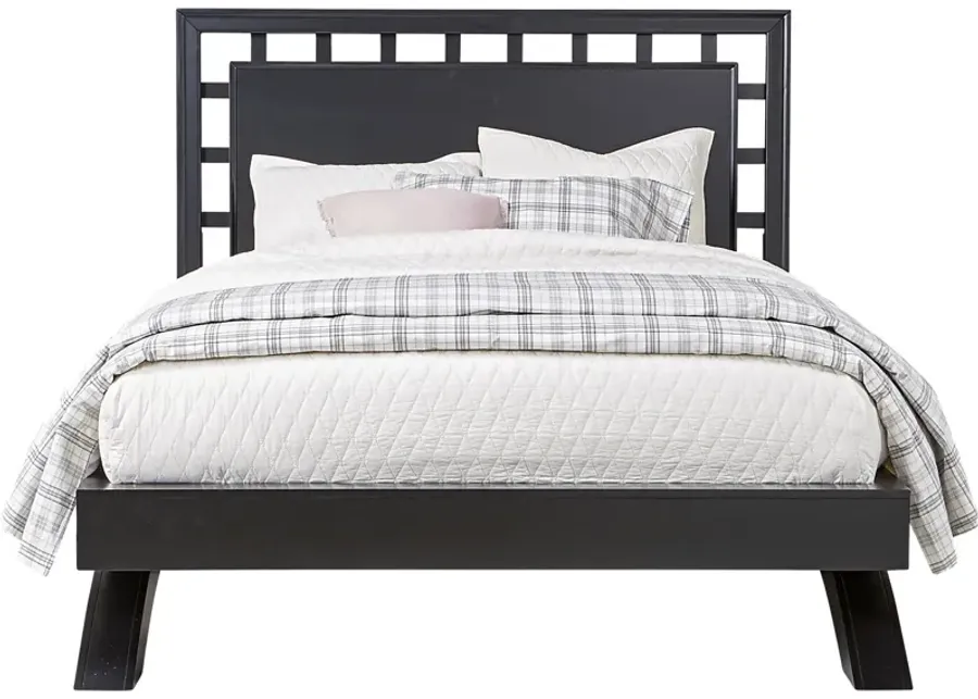 Belcourt Black 3 Pc King Lattice Arch Bed-82.5