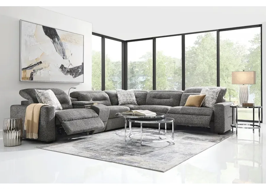 Belia Gray 9 Pc Dual Power Reclining Sectional Living Room